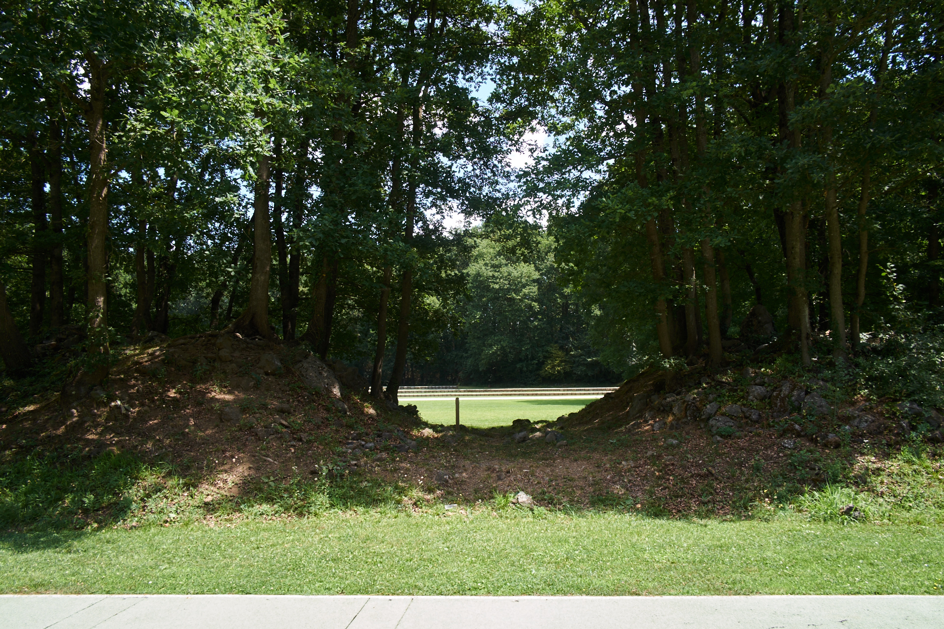 View through running track.